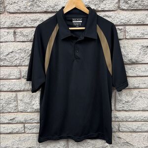 Pro-Fit Men's Black and Tan Polo Shirt